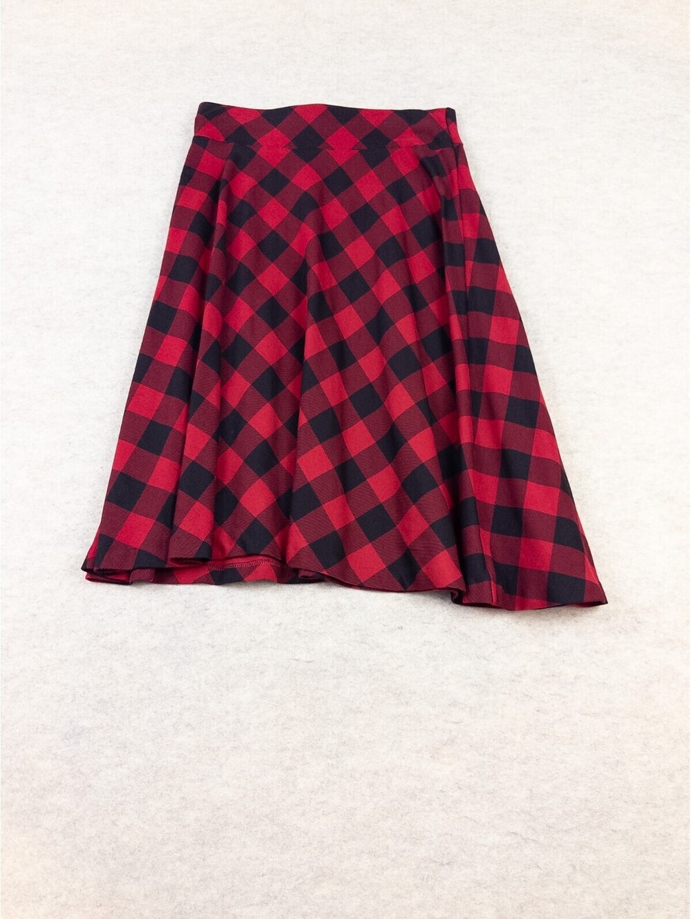 Chaps Red and Black Plaid A-Line Skirt Medium Cotton